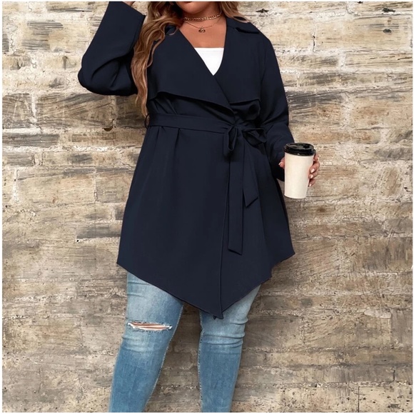 Cozy Waterfall Minimalist Light Jacket Coat - Picture 13 of 15